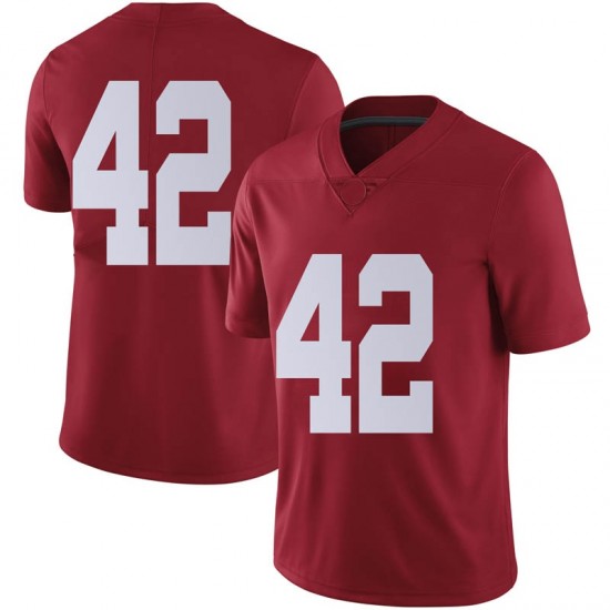 Alabama Crimson Tide Men's Jaylen Moody #42 No Name Crimson NCAA Nike Authentic Stitched College Football Jersey CE16B51CD